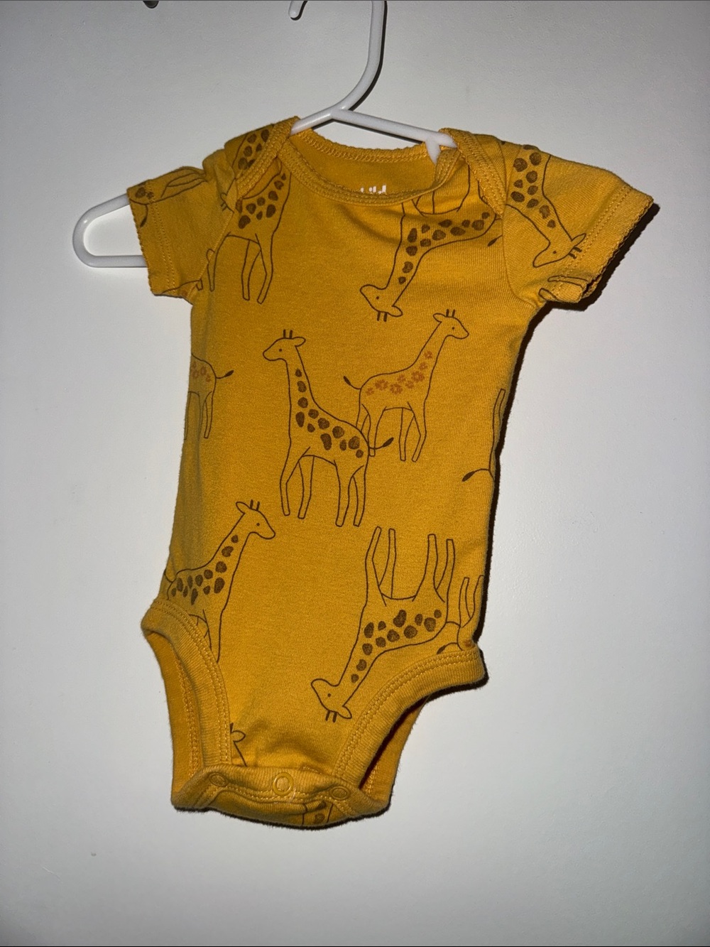 Carter's Mustard Yellow Giraffe-Print Baby One-Piece